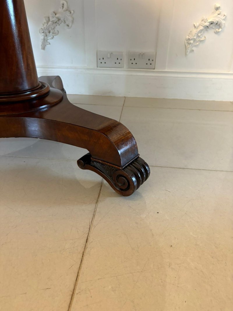 Antique Regency 6 Seater Quality Figured Mahogany Circular Dining Table - Image 15